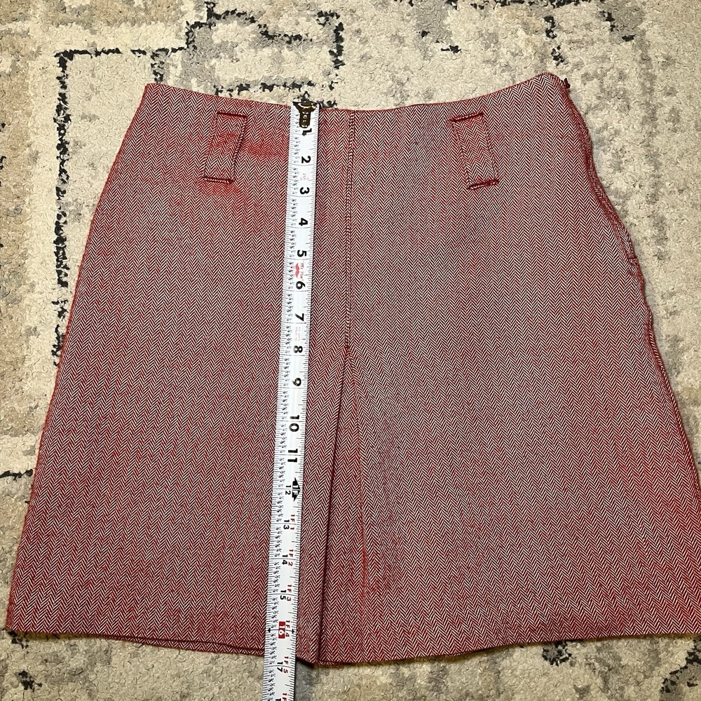 Tommy Jeans Hilfiger Red Lined Mini Skirt Y2K 2003 Sz 16 (28") Preppy Academia - Picture 7 of 10